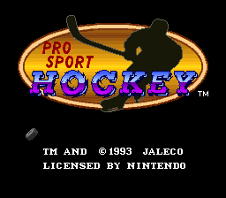 Pro Sport Hockey Title Screen